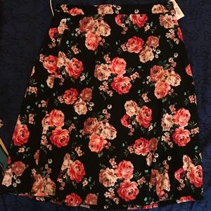 Black floral skirt